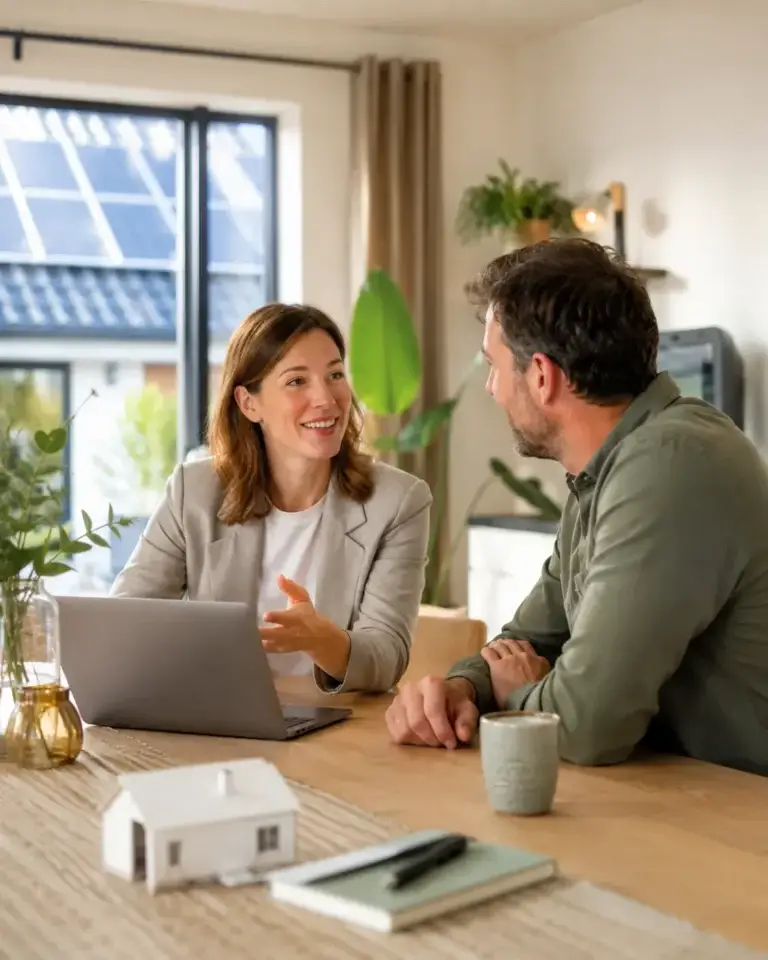 Woonadviseur voert een persoonlijk gesprek met een bewoner over vragen en woonoplossingen